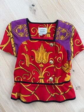 Vintage Constance Saunders Baroque Short Sleeve top